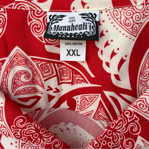 Manuhealii men’s shirt full button rayon 2XL - Picture 7 of 7